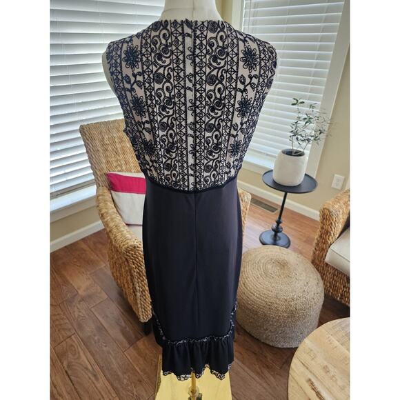 David Meister Vintage Evening Cocktail Dress Women’s Size 10 Lace Trim - Picture 7 of 13